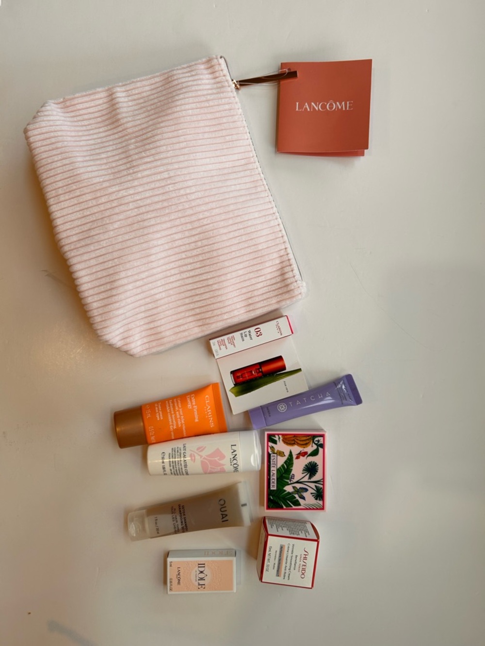Bundle of skincare products and Cosmetic Pouch Skincare Samples